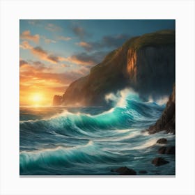 Sunset On The Cliffs Canvas Print