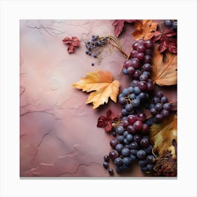 Autumn Grapes And Leaves Canvas Print