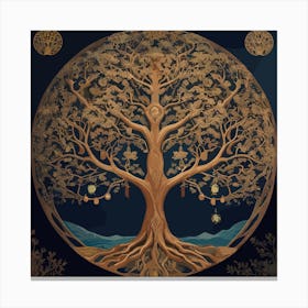 Sacred Fusion - Tree of Life's Spiritual Tapestry Canvas Print