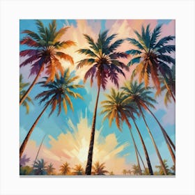 Palm Trees in Art Print Canvas Print