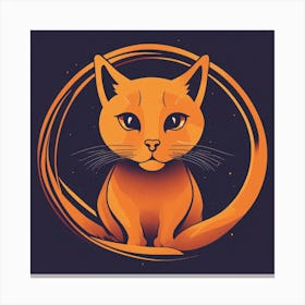 Orange Cat In A Circle Canvas Print