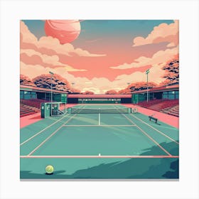 A Tennis Tournament Lofi Illustration 1718671258 3 Canvas Print