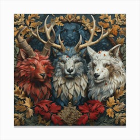 Wolf And Deer Canvas Print