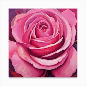 Pink rose luck Canvas Print