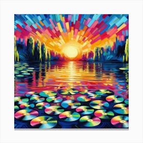 Sunset With Cds Canvas Print