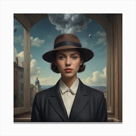 Woman In A Hat 13 Canvas Print