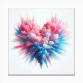 Heart Shaped Pink And Blue Powder Canvas Print