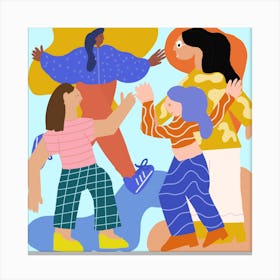 Group Of Women Dancing Canvas Print