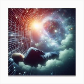 Dreaming Man In Space Canvas Print