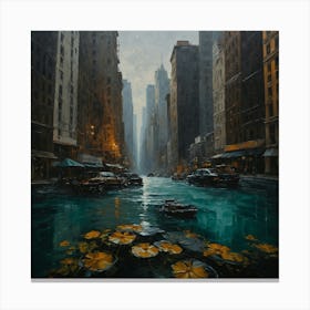 New York City Lily Pond Canvas Print