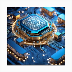 Cpu Circuit Board Canvas Print