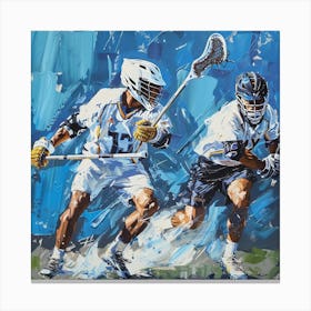 Lacrosse Players In Action 3 Canvas Print