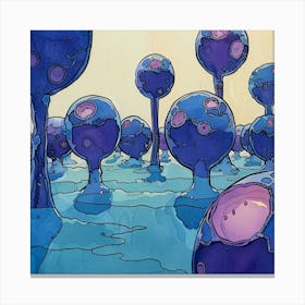 Blue Spheres 1 Canvas Print