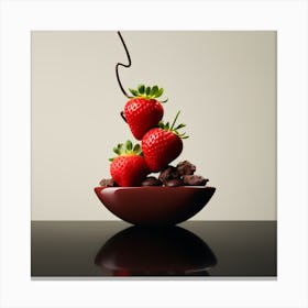 Strawbery And Choclate Art By Csaba Fikker004 1 Canvas Print