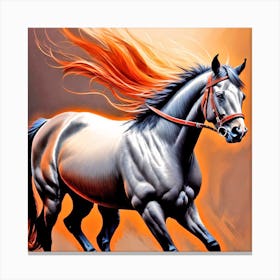 Horse With Orange Mane Canvas Print