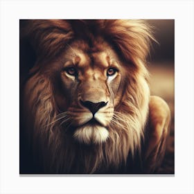 A powerful and majestic lion in its natural habitat1 Canvas Print