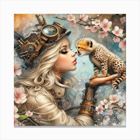 Steampunk Cheetah 1 Canvas Print