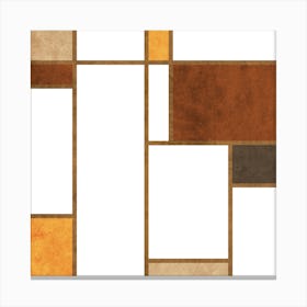 Mondrian Grid White 1 Square Canvas Print