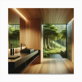 Bathroom With A View Canvas Print