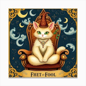 Flux Schnell A Whimsical Illustration Of The Cat Fool A Mystic 0 Canvas Print