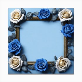 Frame With Roses Canvas Print