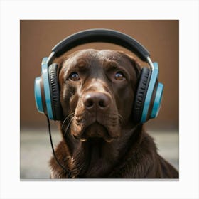 Chocolate Labrador Wearing Sunglasses Canvas Print