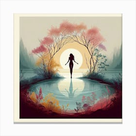 Woman In The Water Canvas Print