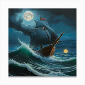 Ship At Sea Canvas Print