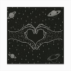 Saturn And Heart Canvas Print