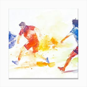 Soccer Players In Action 7 Canvas Print