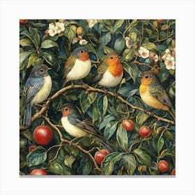 Birds In A Tree Art 12 Canvas Print