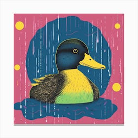 Geometric Colourful Duck 4 Canvas Print
