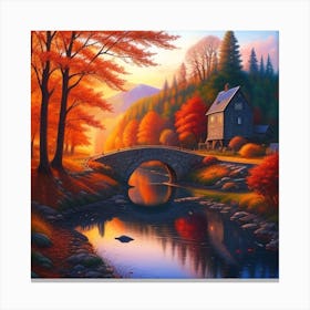 Autumn Bridge Canvas Print