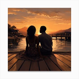 Sunset Couple 2 Canvas Print