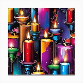 Colorful Candles 3 Canvas Print