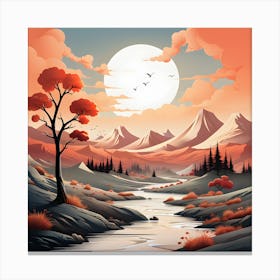 Majestic Peaks: Mountain Landscape Canvas Print