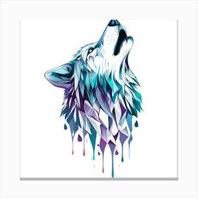 Wolf Howling Generated AI. Wall Art Print 1 Canvas Print