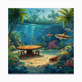 Default Aquarium With Coral Fishsome Shark Fishes View From Th 2 (1) Canvas Print