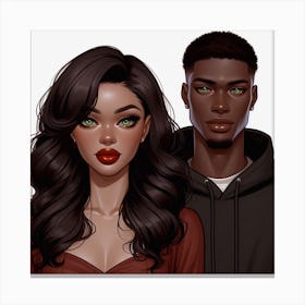 Black Couple Canvas Print