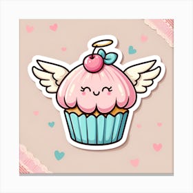 Kawaii Cupcake Canvas Print