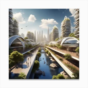 Futuristic City 223 Canvas Print