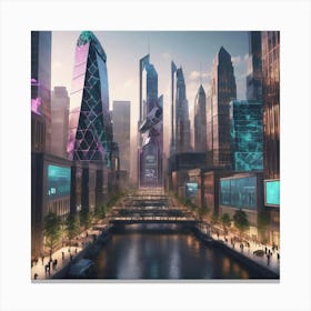 Futuristic Cityscape 12 Canvas Print