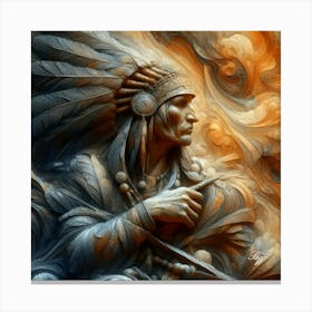 Native American Abstract Statue Copy Canvas Print