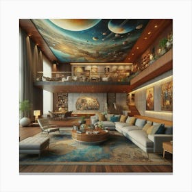 Planetarium Living Room Canvas Print