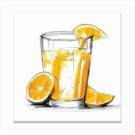 Orange Juice In A Glass Canvas Print