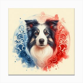 Watercolor Border Collie 4 Canvas Print