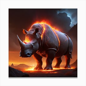 Magma Rhino 1 Canvas Print