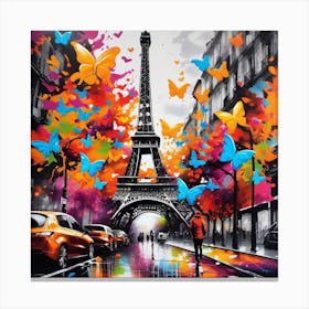 Paris With Butterflies 26 Canvas Print