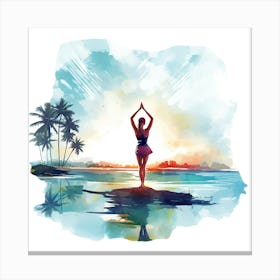 Watercolor Yoga 19 Canvas Print
