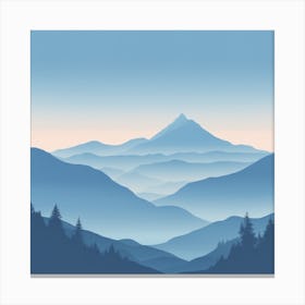 Misty mountains background in blue tone 19 Canvas Print